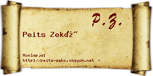 Peits Zekő névjegykártya